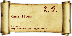 Kunz Ilona névjegykártya
